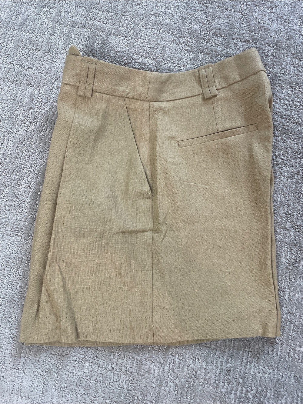 Zara High-Waist Tailored Shorts in Tan